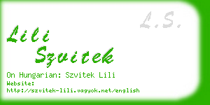 lili szvitek business card